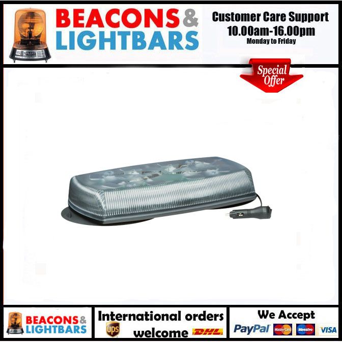 Vision Alert 5580C-VM Reflex Magnetic mount 380mm 8 head LED Minibar PN: 5580C-VM